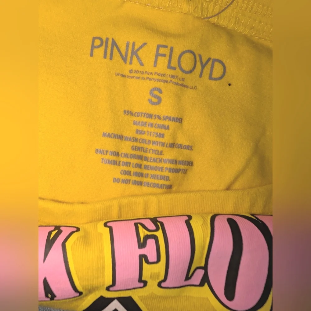 NWOT PINK FLOYD Yellow Pink & Black Tube Top Size Small - Picture 8 of 8